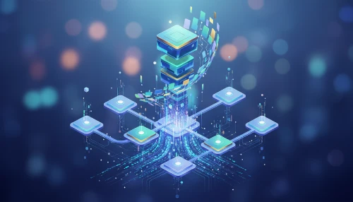 Expanding network graphic illustrating scalable VPS infrastructure